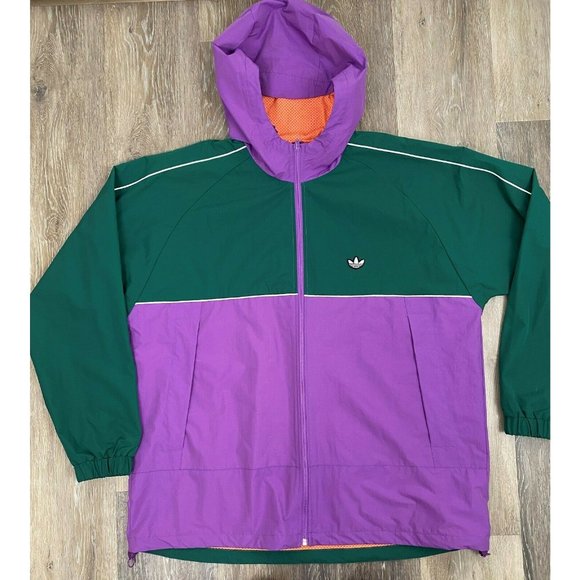 Adidas Originals Samstag Shell Jacket GREEN PURPLE Men's size Large EC9319 - Picture 1 of 12